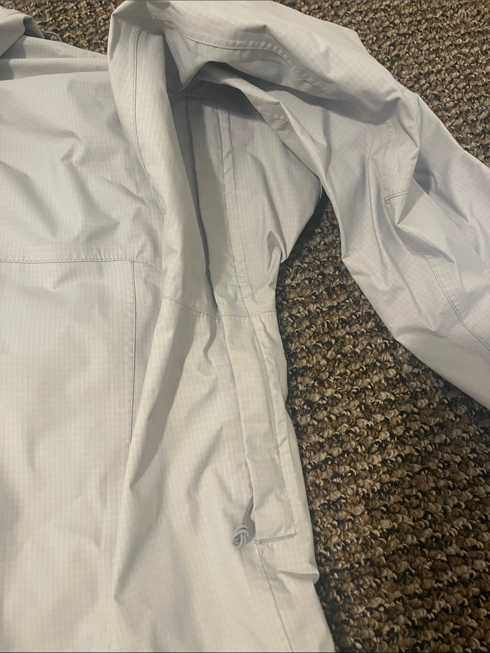 REI Women's Light Gray Hooded Rain Jacket - Picture 3 of 4